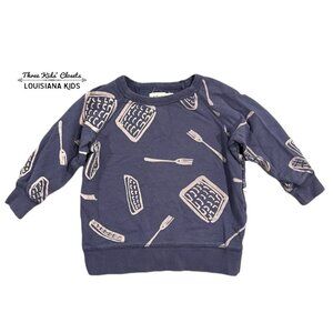 Kid + Kind 12-18m Waffles & Forks Pullover Sweatshirt